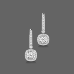1.50ct Cushion Halo Drop Lab Grown Diamond Earrings