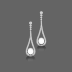 Aurora Veil Pearl Drop Long Earrings