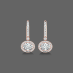 1.50ct Lab Grown Diamond Halo Drop Oval Cut Earrings