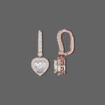 1.50ct Heart Halo Drop Lab Diamond Earrings