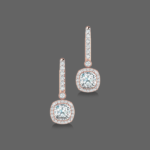 1.50ct Cushion Halo Drop Lab Grown Diamond Earrings