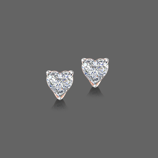 0.75 ct Heart Lab Diamond Stud Earrings