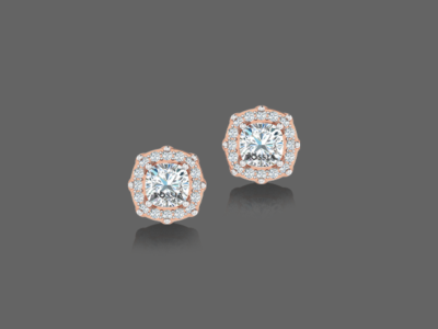 0.75ct Cushion Halo Lab Diamond Earrings