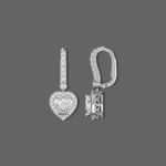 1.50ct Heart Halo Drop Lab Diamond Earrings