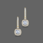 1.50ct Cushion Halo Drop Lab Grown Diamond Earrings