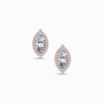 0.75 Ct Marquise Halo Lab Diamond Mens Earrings