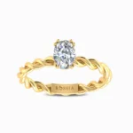 Chic-Oval-Cut-Solitaire-Ring-with-Entwined-Band-Yellow-Gold-Front-View