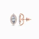 Classic 1.00 Carat Marquise Halo Lab Diamond Earrings