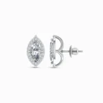 Classic 1.00 Carat Marquise Halo Lab Diamond Earrings