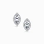 Classic 1.00 Carat Marquise Halo Lab Diamond Earrings