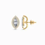 Classic 1.00 Carat Marquise Halo Lab Diamond Earrings