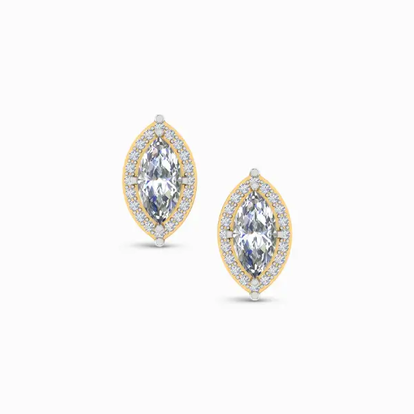 Classic 1.00 Carat Marquise Halo Lab Diamond Earrings Classic 1.00 Carat Marquise Halo Lab Diamond Earrings