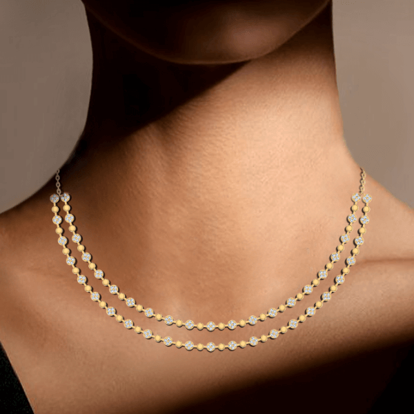 Double-Layered-Delight-Diamond-Necklace-Model-shoot