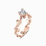 Elegant-Heart-Natural-Diamond-Ring-Rose-Gold-Side-View