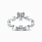 Elegant-Heart-Natural-Diamond-Ring-White-Gold-Front-View