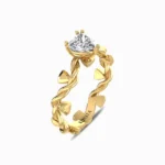 Elegant-Heart-Natural-Diamond-Ring-Yellow-Gold-Side-View