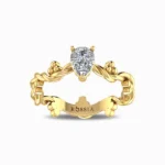 Enchanting-Pear-Cut-Natural-Solitaire-Ring-Yellow-Gold-Front-View
