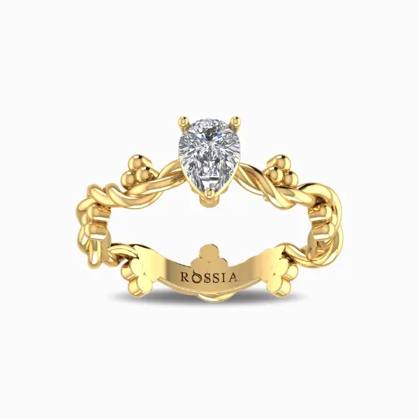 Enchanting-Pear-Cut-Natural-Solitaire-Ring-Yellow-Gold-Front-View Enchanting-Pear-Cut-Natural-Solitaire-Ring-Yellow-Gold-Front-View