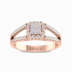Enchanting-Princess-Cut-Natural-Diamond-Ring-Rose-Gold-Front-View