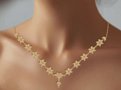 Floral-Diamond-Necklace-model-shoot