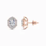 Grace 0.75 Carat Oval Halo Lab Diamond Stud Earrings
