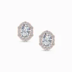 Grace 0.75 Carat Oval Halo Lab Diamond Stud Earrings