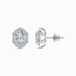 Grace 0.75 Carat Oval Halo Lab Diamond Stud Earrings