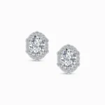Grace 0.75 Carat Oval Halo Lab Diamond Stud Earrings