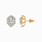 Grace 0.75 Carat Oval Halo Lab Diamond Stud Earrings
