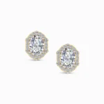 Grace 0.75 Carat Oval Halo Lab Diamond Stud Earrings