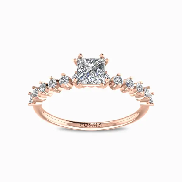 Lily-Gallery-Princess-Cut-Natural-Diamond-Solitaire-Ring-Rose-Gold-Front-View Princess Cut Natural Diamond Solitaire Ring