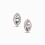 1.20 Carat Marquise Halo Lab Grown Diamond Stud Earrings