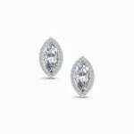 1.20 Carat Marquise Halo Lab Grown Diamond Stud Earrings