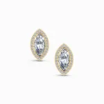 1.20 Carat Marquise Halo Lab Grown Diamond Stud Earrings