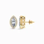 1.20 Carat Marquise Halo Lab Grown Diamond Stud Earrings