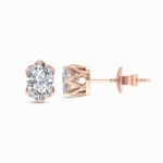 0.75 Ct Lab-Grown Oval Diamond Solitaire Stud Earrings