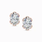 0.75 Ct Lab-Grown Oval Diamond Solitaire Stud Earrings