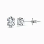 0.75 Ct Lab-Grown Oval Diamond Solitaire Stud Earrings