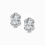 0.75 Ct Lab-Grown Oval Diamond Solitaire Stud Earrings