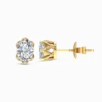 0.75 Ct Lab-Grown Oval Diamond Solitaire Stud Earrings