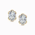 0.75 Ct Lab-Grown Oval Diamond Solitaire Stud Earrings