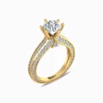 Pellucid-Clover-Lab-Grown-Diamond-Engagement-Ring-Yellow-Gold-Side-View