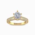 Pellucid-Clover-Natural-Diamond-Engagement-Ring-Yellow-Gold-Front-View