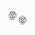 Classic 0.75 ct Round Halo Lab Grown Diamond Earrings