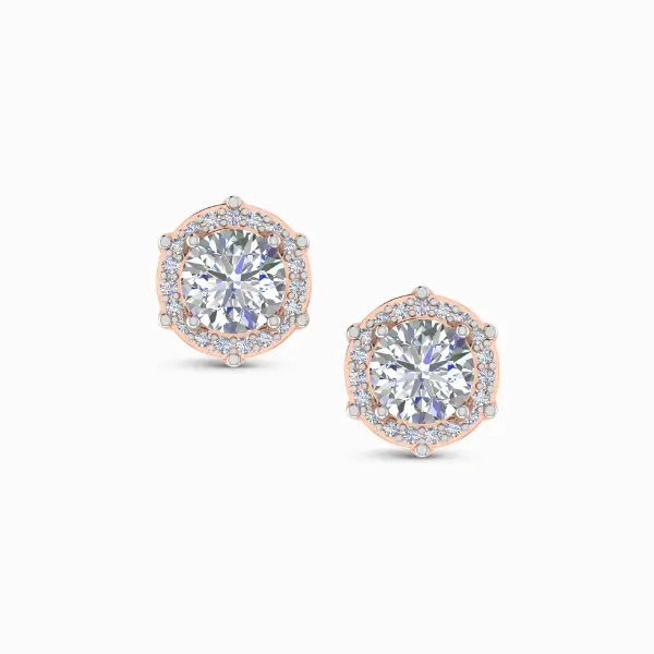 Classic 0.75 ct Round Halo Lab Grown Diamond Earrings Classic 0.75 ct Round Halo Lab Grown Diamond Earrings