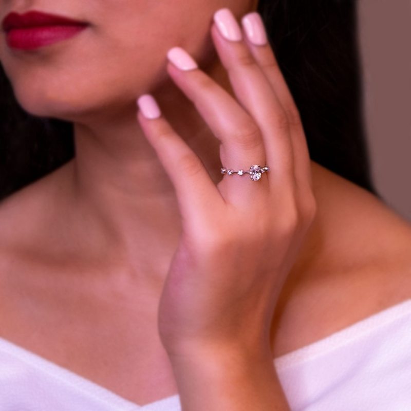 Gracious Bar Solitaire Ring