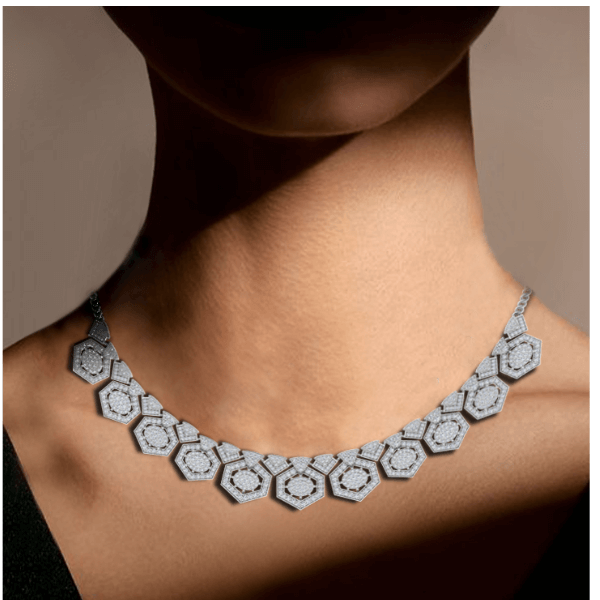 royal-luminescence-diamond-necklace-model-shoot