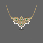 Traditional Diamond Necklace Set with Drop Pearls for Women