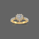0.75ct Heart Cut Diamond Halo Ring