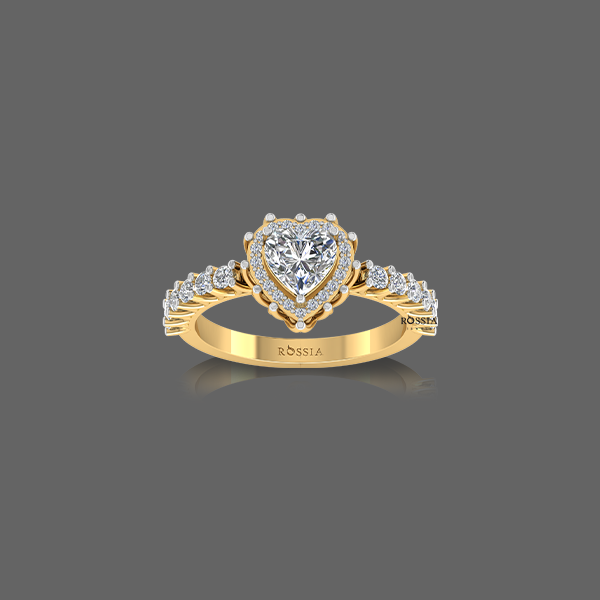0.75ct Heart Cut Diamond Halo Ring